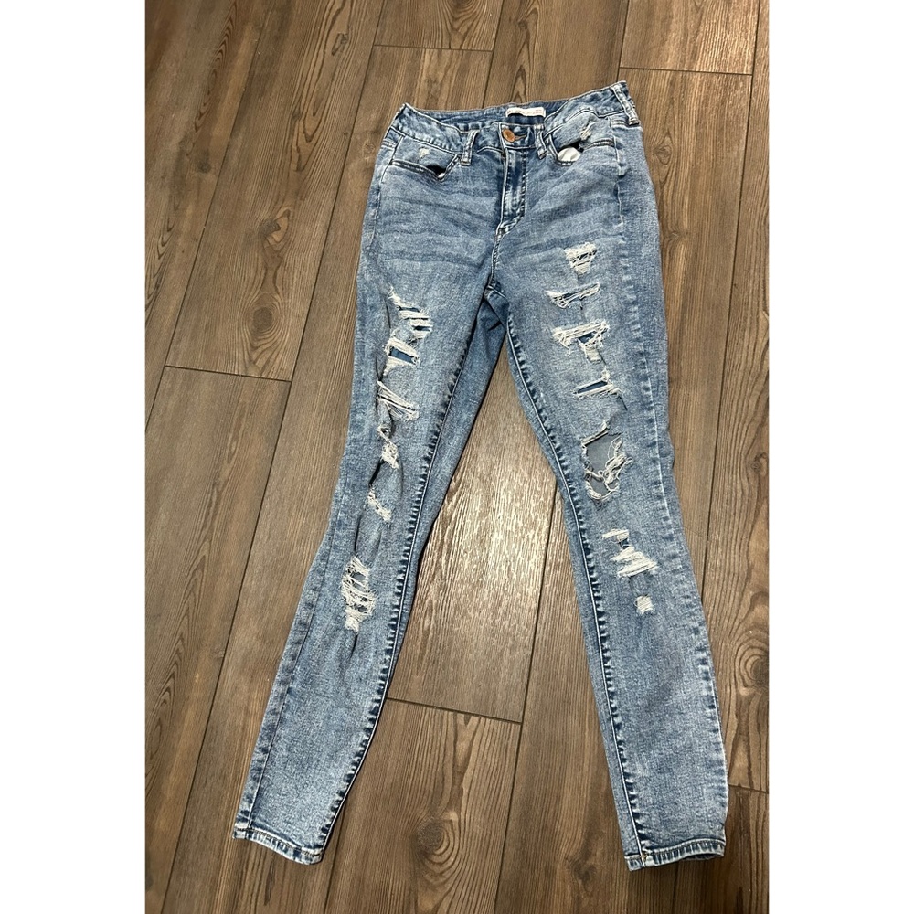 SO Denim Blue Ripped Skinny Jeans